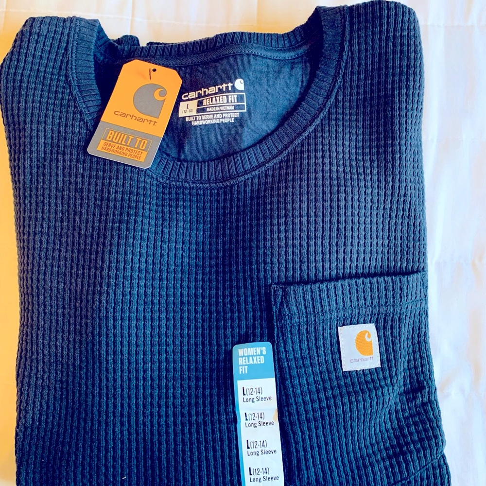 Carhartt Women’s relaxed fit heavy weight crewneck pocket thermal shirt